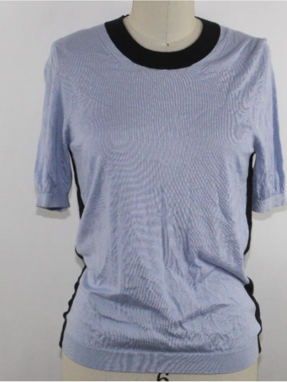 Burberry Light Blue Short Sleeve Top with Black Trim